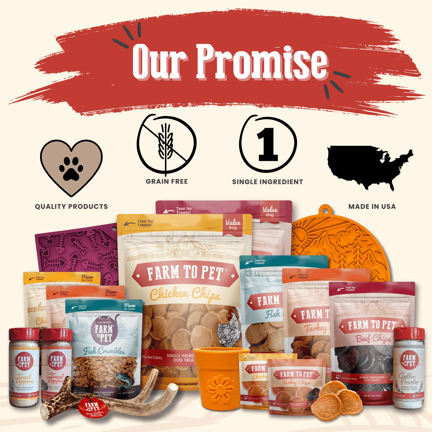 Farm To Pet Chicken Chips – Americana Chicken Chips Treats Pages Our Promise e279 449d 92d1 ace167a2ae2a