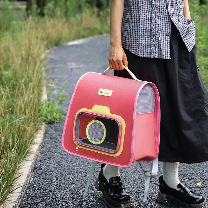 Portable Pet Backpack with Window & Safety Leash – Whisker House