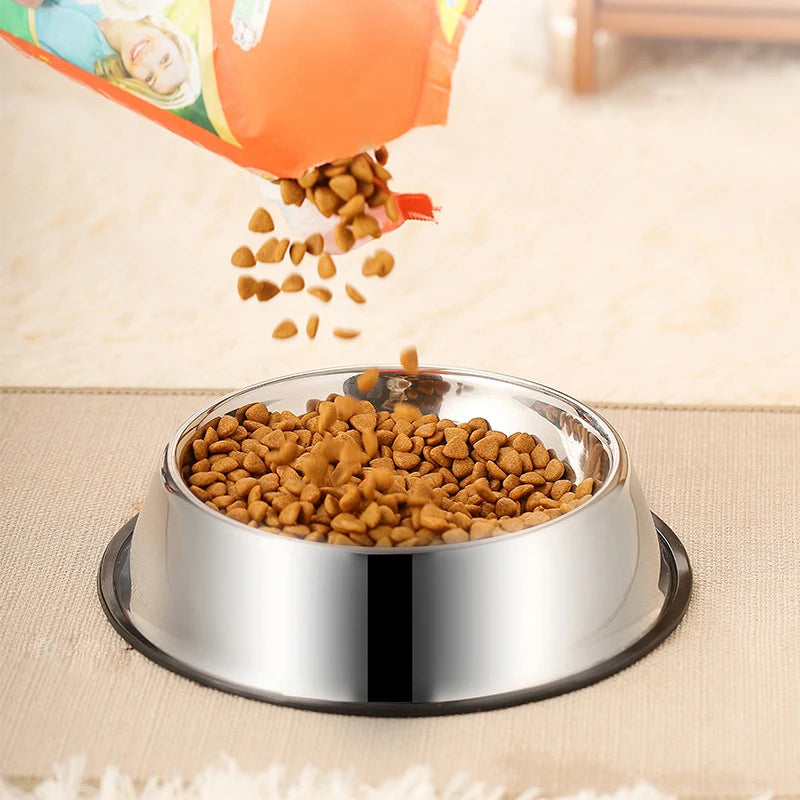 Stainless Steel Pet Bowl – Durable Anti-Slip Feeder for Dogs & Cats