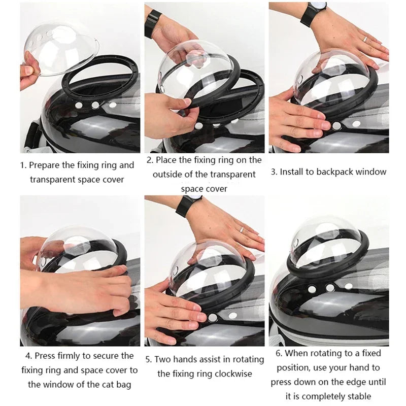 Transparent Pet Backpack Carrier – Breathable Travel Bag for Cats & Dogs