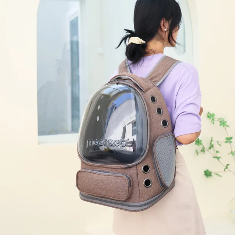 Transparent Folding Pet Carrier Backpack – Travel Bag for Cats & Dogs