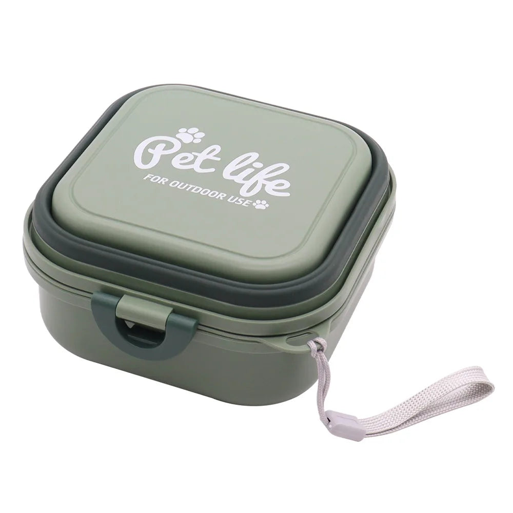 Collapsible Dog Water Bowl – 2-in-1 Portable Food & Water Feeder