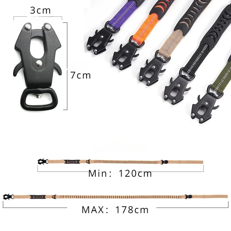 Reflective Bungee Dog Leash with Car Seatbelt – No Pull, Heavy Duty