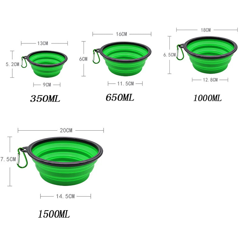 Folding Portable Silicone Dog Feeder Bowl – Travel Food & Water