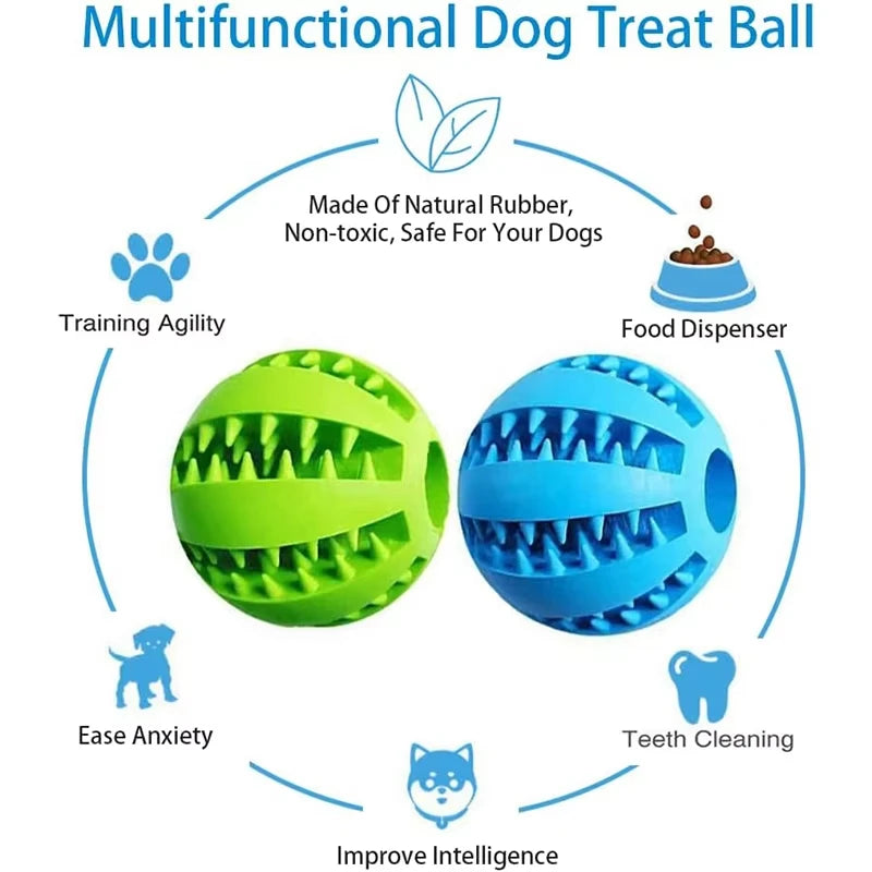 Dog Toy Ball Interactive Rubber Balls Puppy Chewing Toys Tooth Cleaning Cats Pets Food Treat Feeder Silicone Balls Pet Supplies