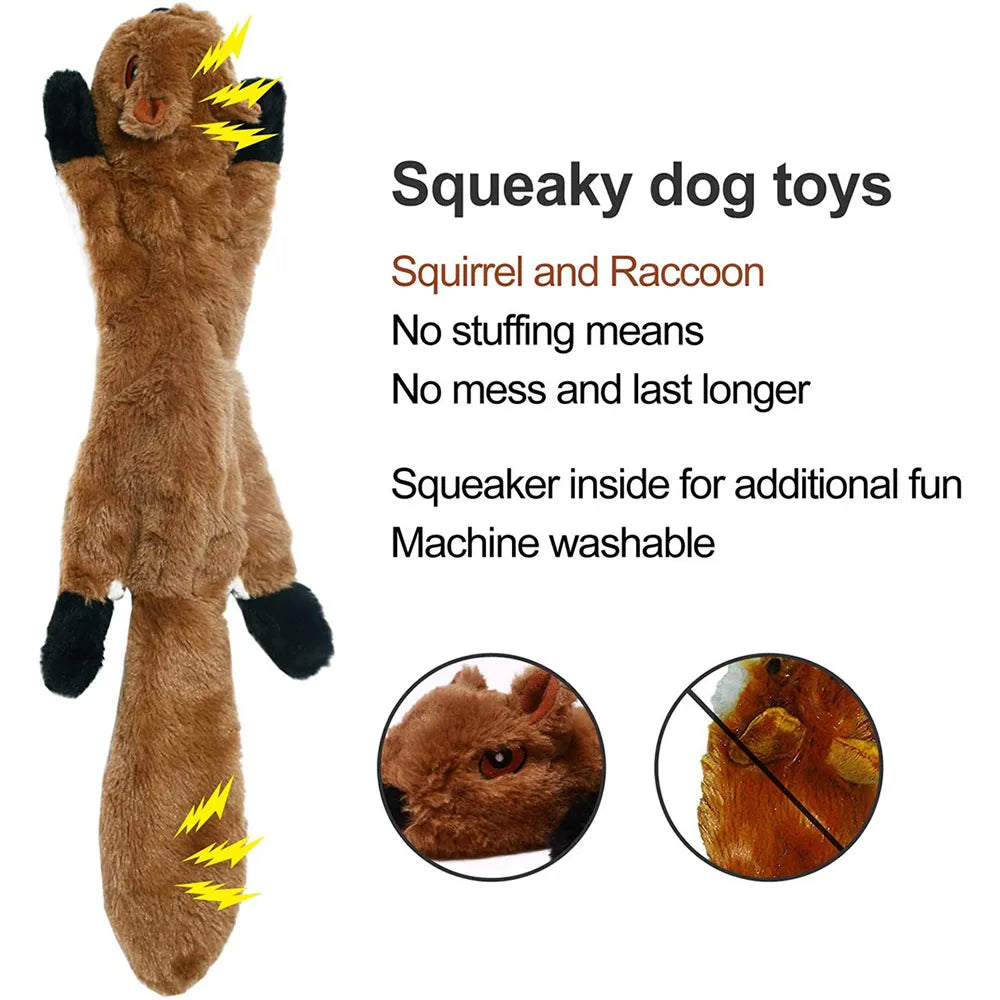 Funny Stuffingless Dog Toy with Squeaker – Durable Plush Chew