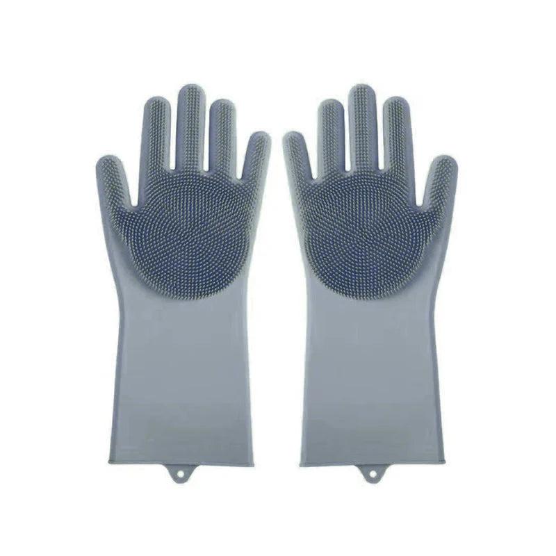 Silicone Pet Bathing Gloves – Grooming Brush for Cats & Dogs