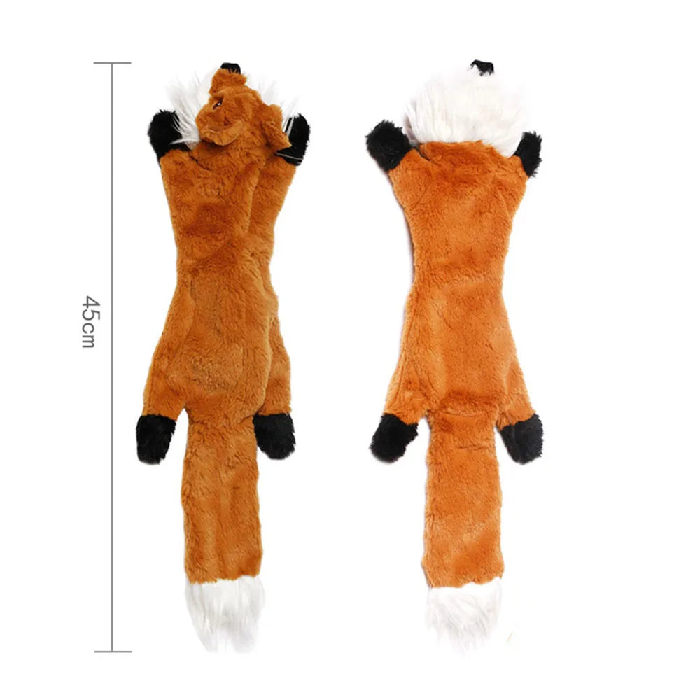Funny Stuffingless Dog Toy with Squeaker – Durable Plush Chew