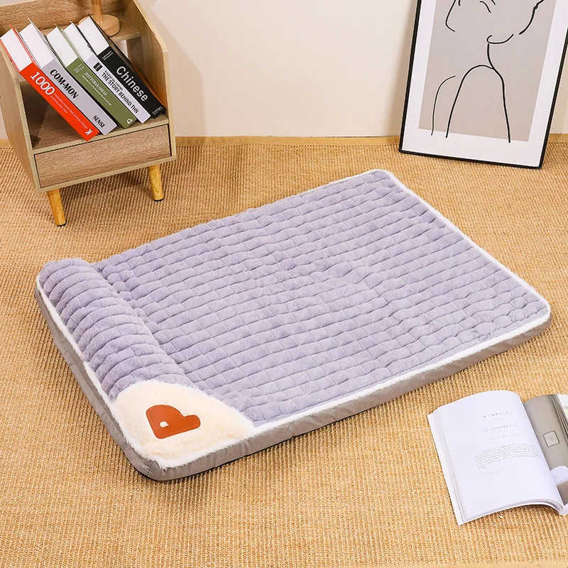 Warm Plush Dog Bed Mattress – Washable Kennel Mat for All Seasons