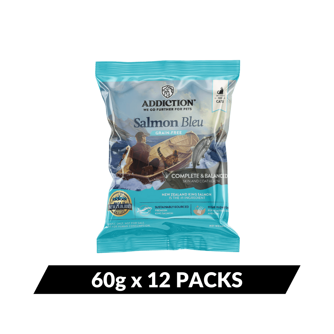 Salmon Bleu Dry Cat Food package — trial pack