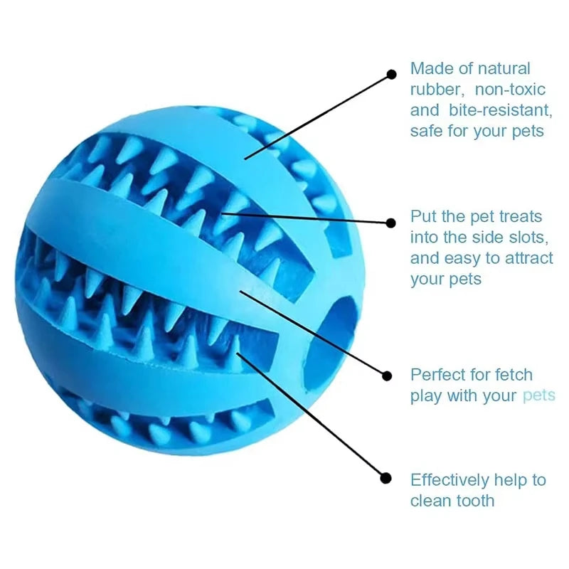 Dog Toy Ball Interactive Rubber Balls Puppy Chewing Toys Tooth Cleaning Cats Pets Food Treat Feeder Silicone Balls Pet Supplies