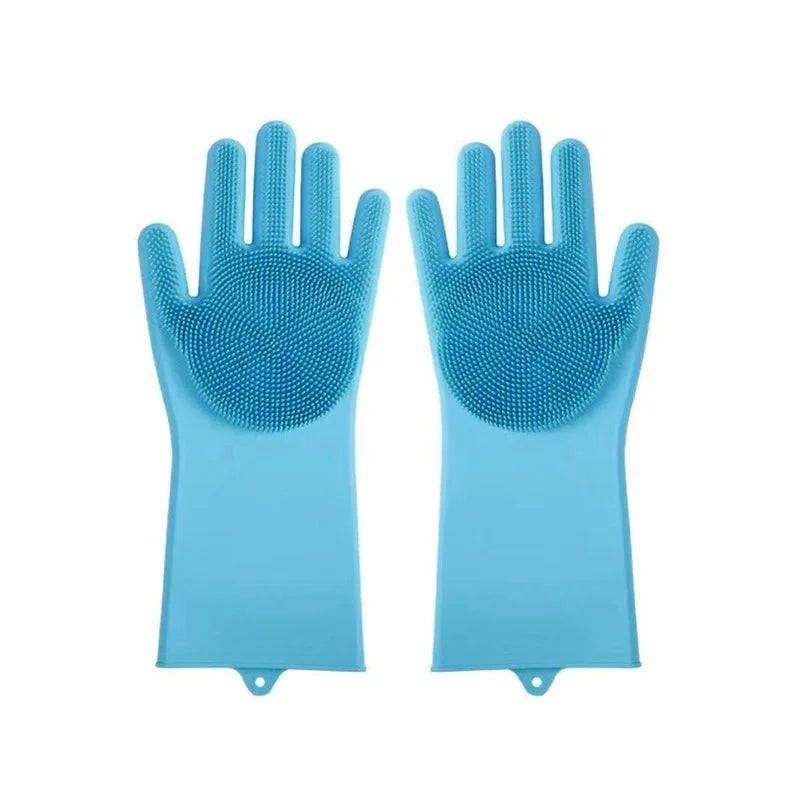 Silicone Pet Bathing Gloves – Grooming Brush for Cats & Dogs