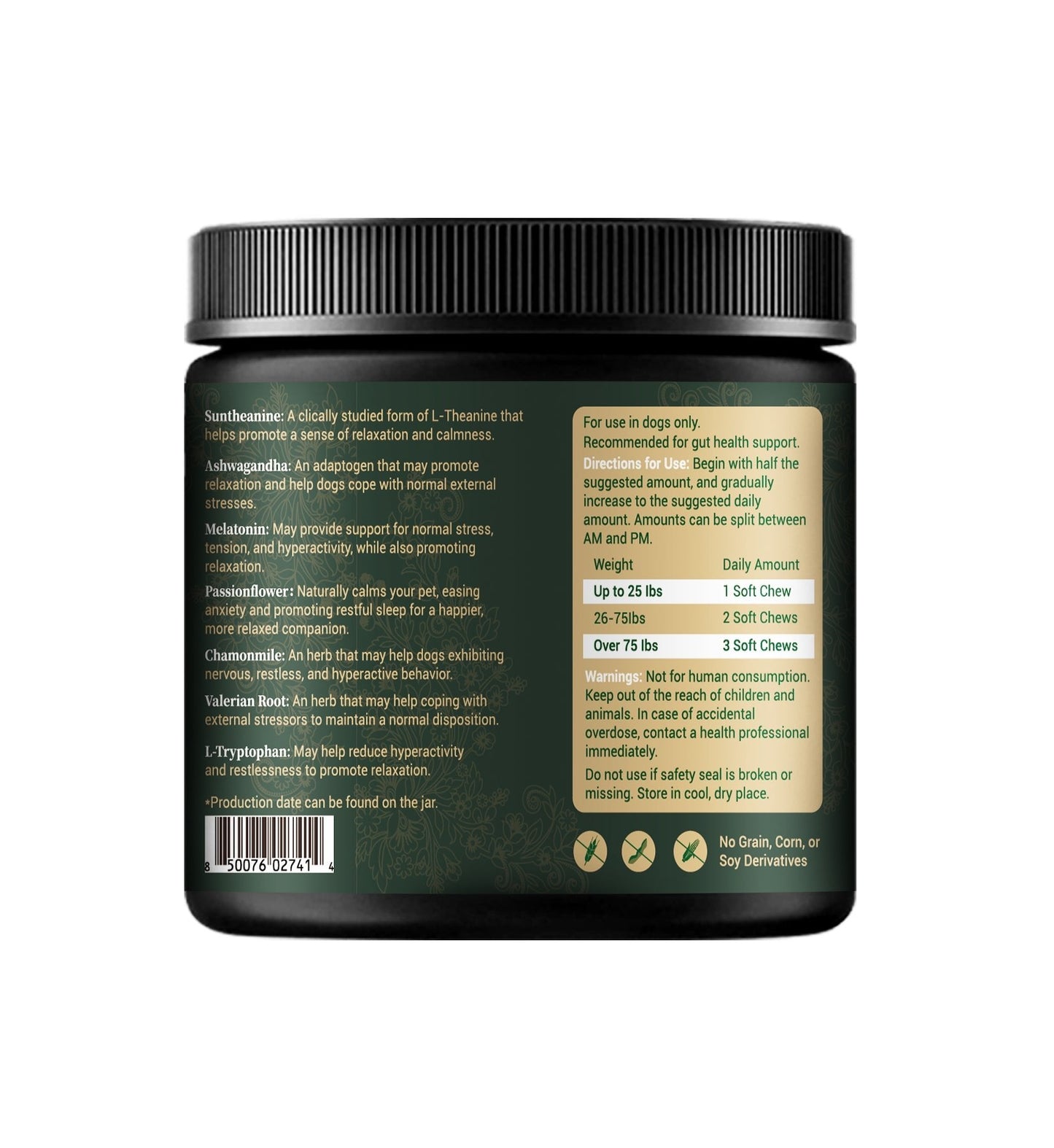 Supplement jar with label on a white background