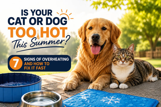a cat and dog picture with text on the left side of the photo.
