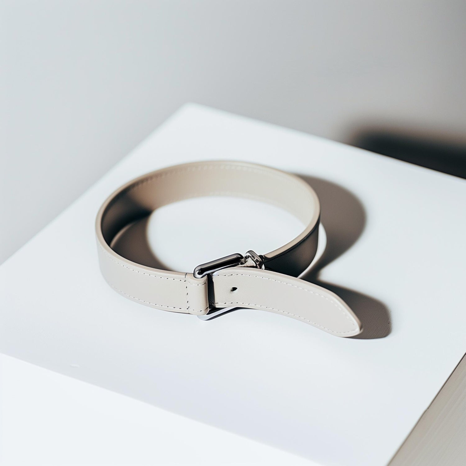 A white pet Collar.