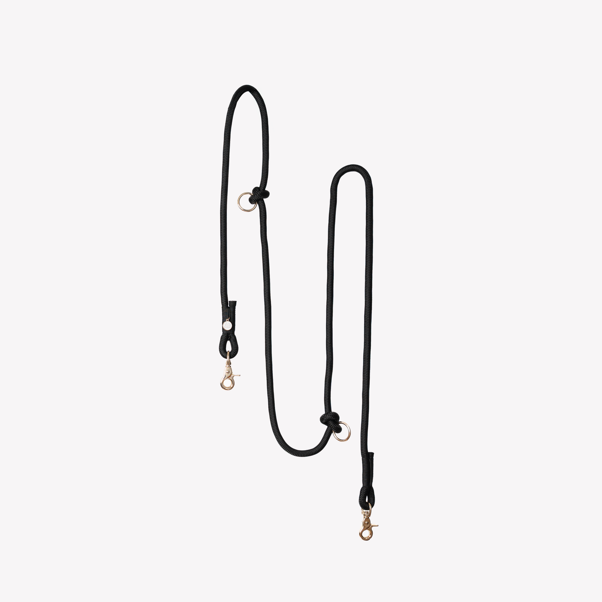 FURLOU Black Hands-Free Braided Leash - adjustable waist & shoulder leash