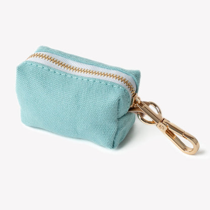 FURLOU Blue Poop Bag Holder worn by a dog, view 2