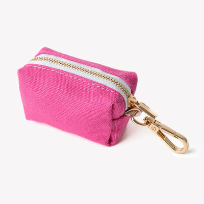 FURLOU Magenta Poop Bag Holder worn by a dog, view 2