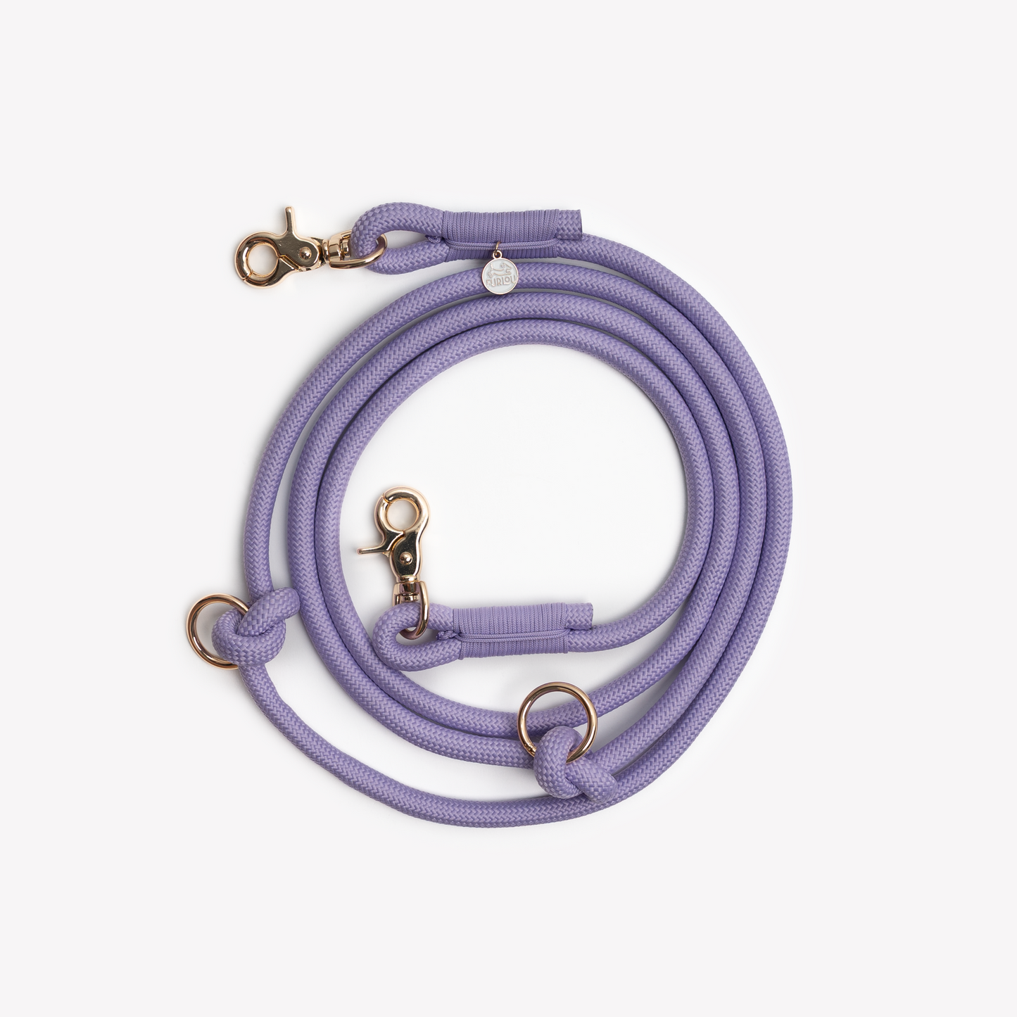 FURLOU Lavender Hands-Free Braided Leash worn by a dog, view 2