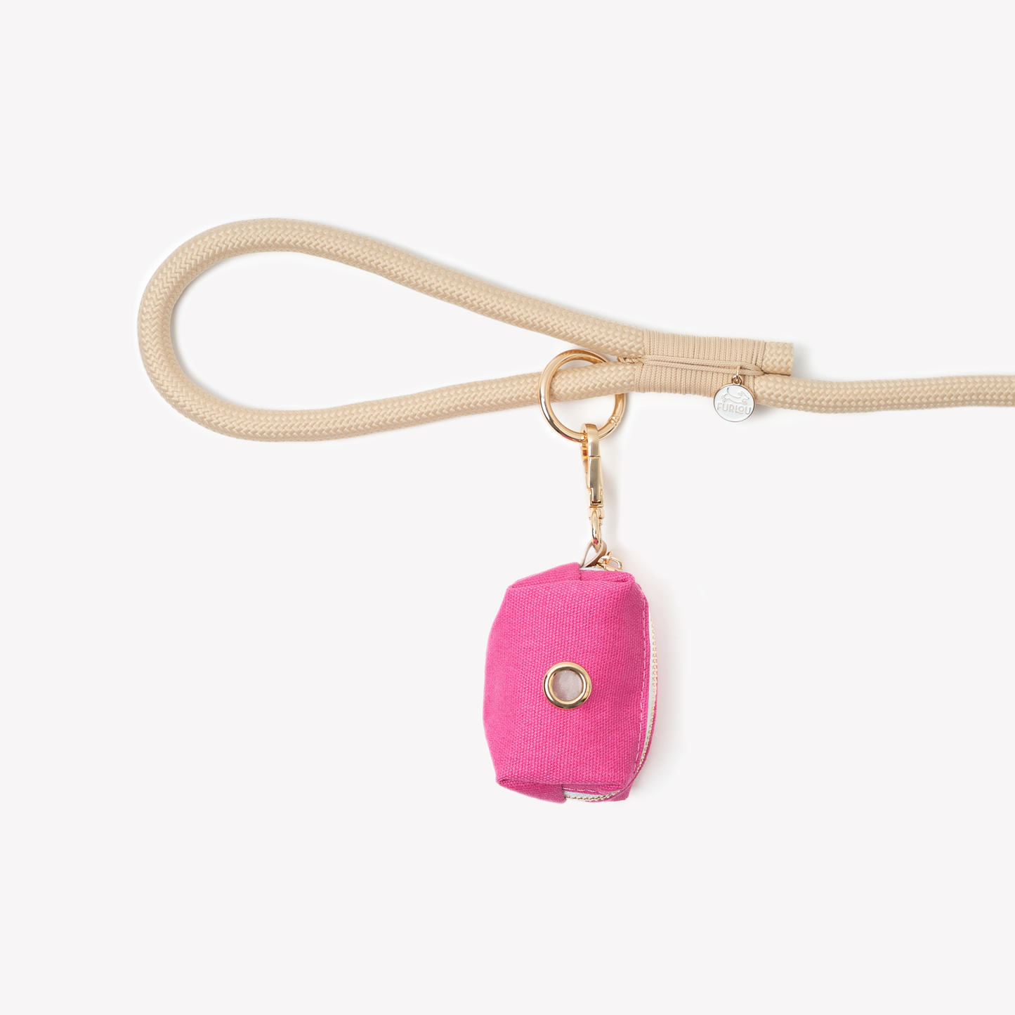 FURLOU Magenta Poop Bag Holder - clips straight to your leash