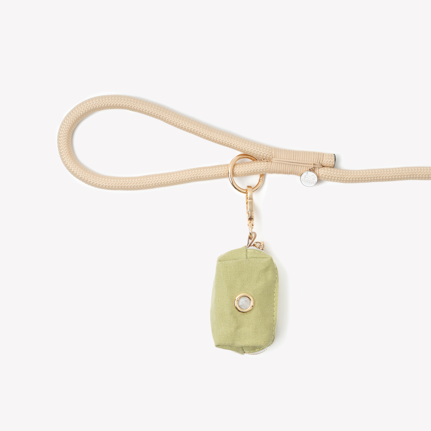 FURLOU Green Poop Bag Holder - clips straight to your leash