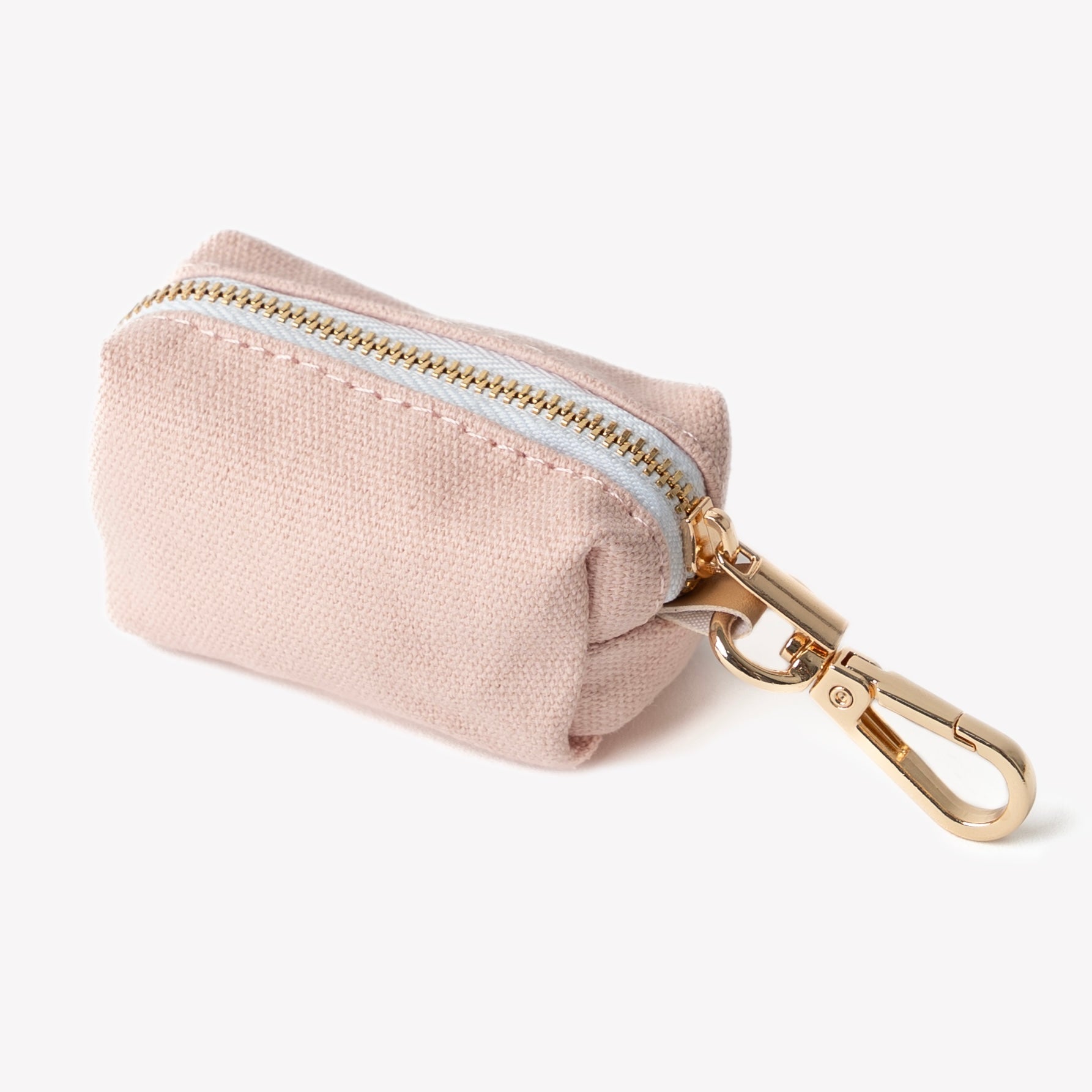 FURLOU Baby Pink Poop Bag Holder worn by a dog, view 2