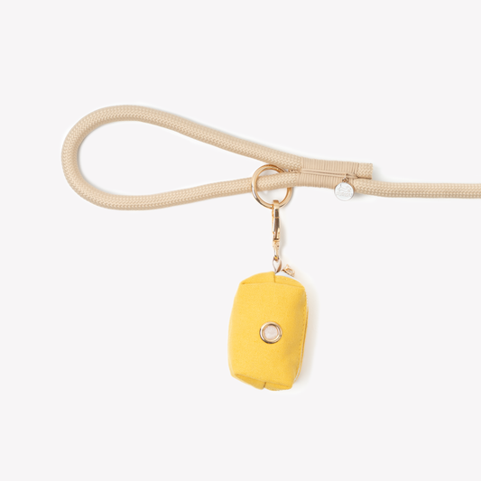 FURLOU Yellow Poop Bag Holder - clips straight to your leash