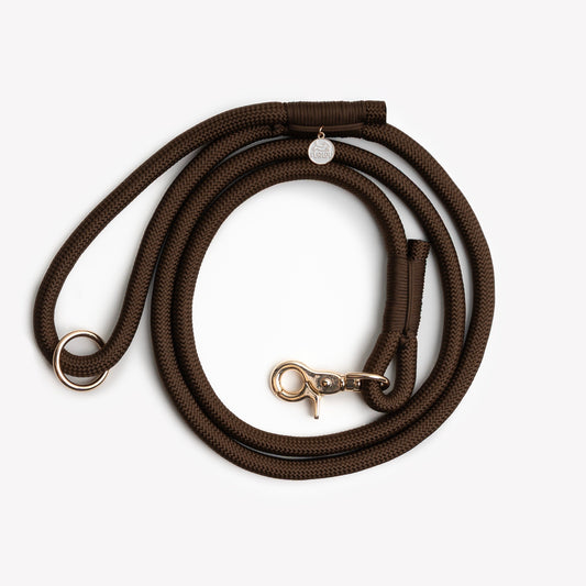 FURLOU Brown Braided Rope Leash - strong & stylish dog leash