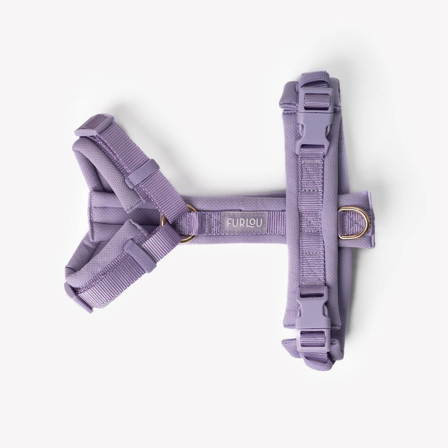 FURLOU Lavender Comfort Dog Harness worn by a dog, view 2