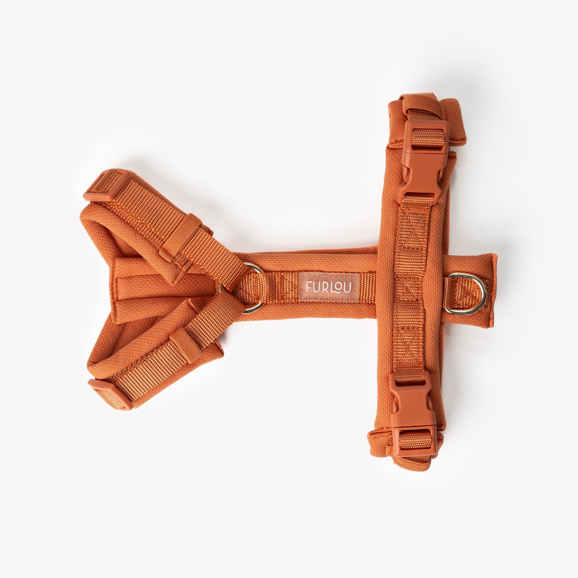 FURLOU Terracotta Comfort Dog Harness worn by a dog, view 2