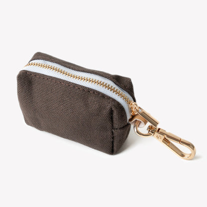 FURLOU Brown Poop Bag Holder worn by a dog, view 2