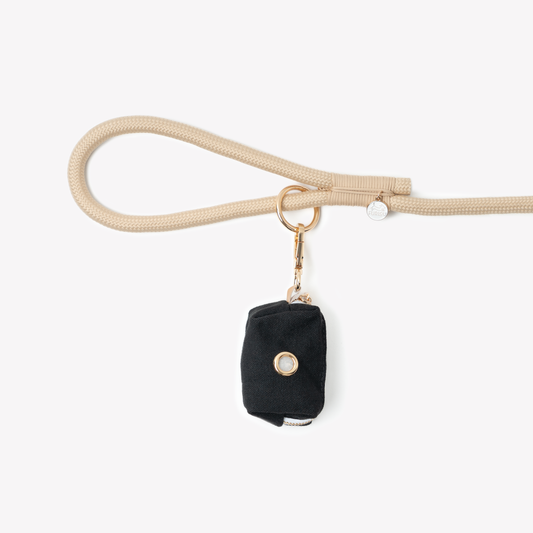 FURLOU Black Poop Bag Holder - clips straight to your leash