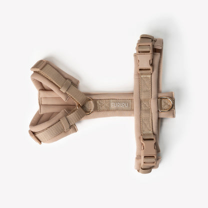 FURLOU Tan Comfort Dog Harness worn by a dog, view 2