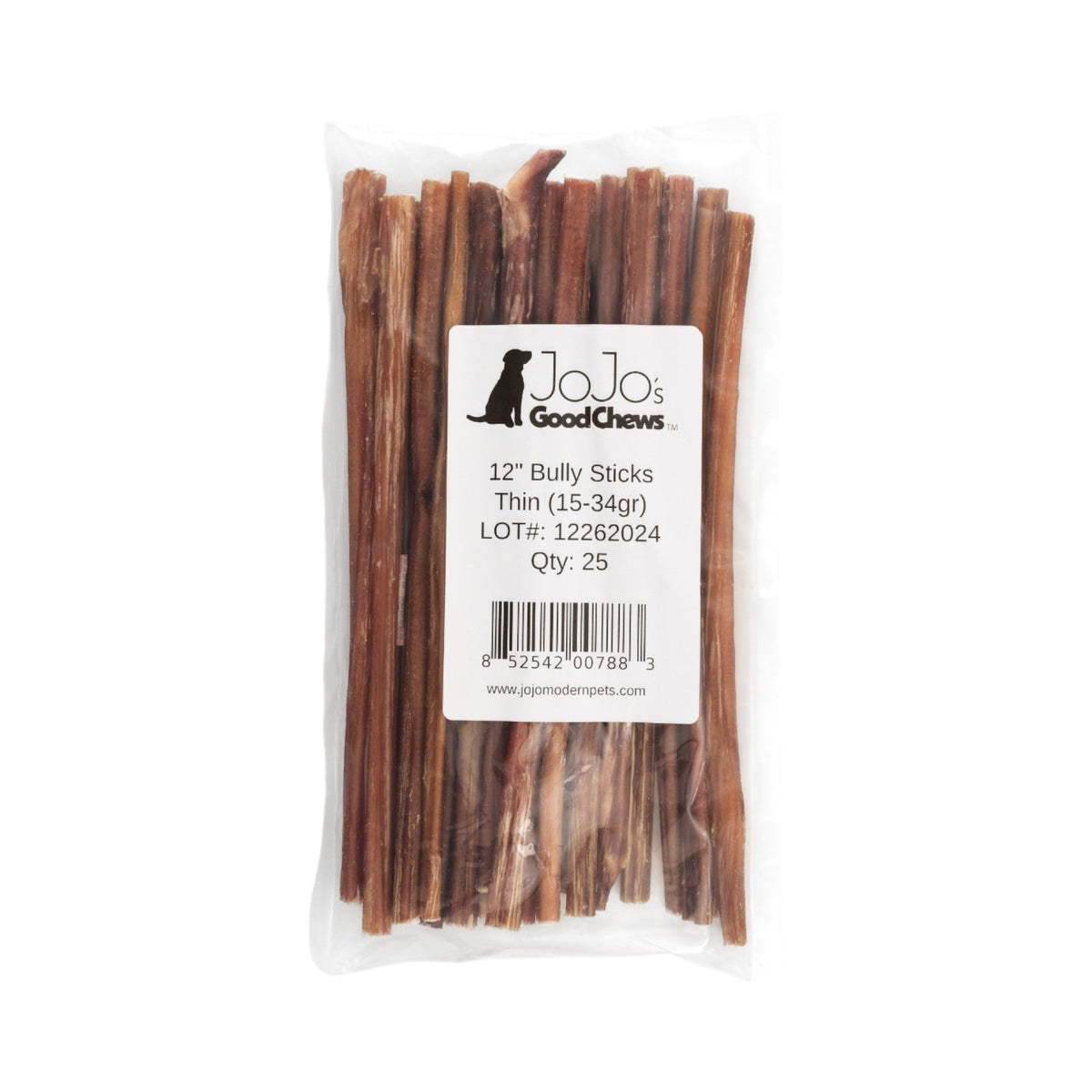 Several thin 12 inch bully sticks laid side by side showing the twisted surface