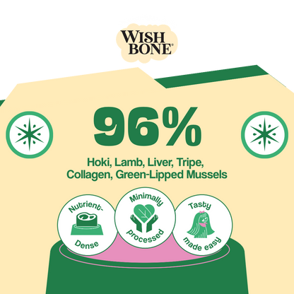 Wish Bone product packaging with nutritional information on a beige background