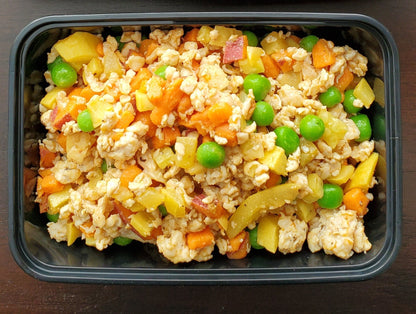 A thawed Din Din 4 Dogs meal served into a bowl at feeding time