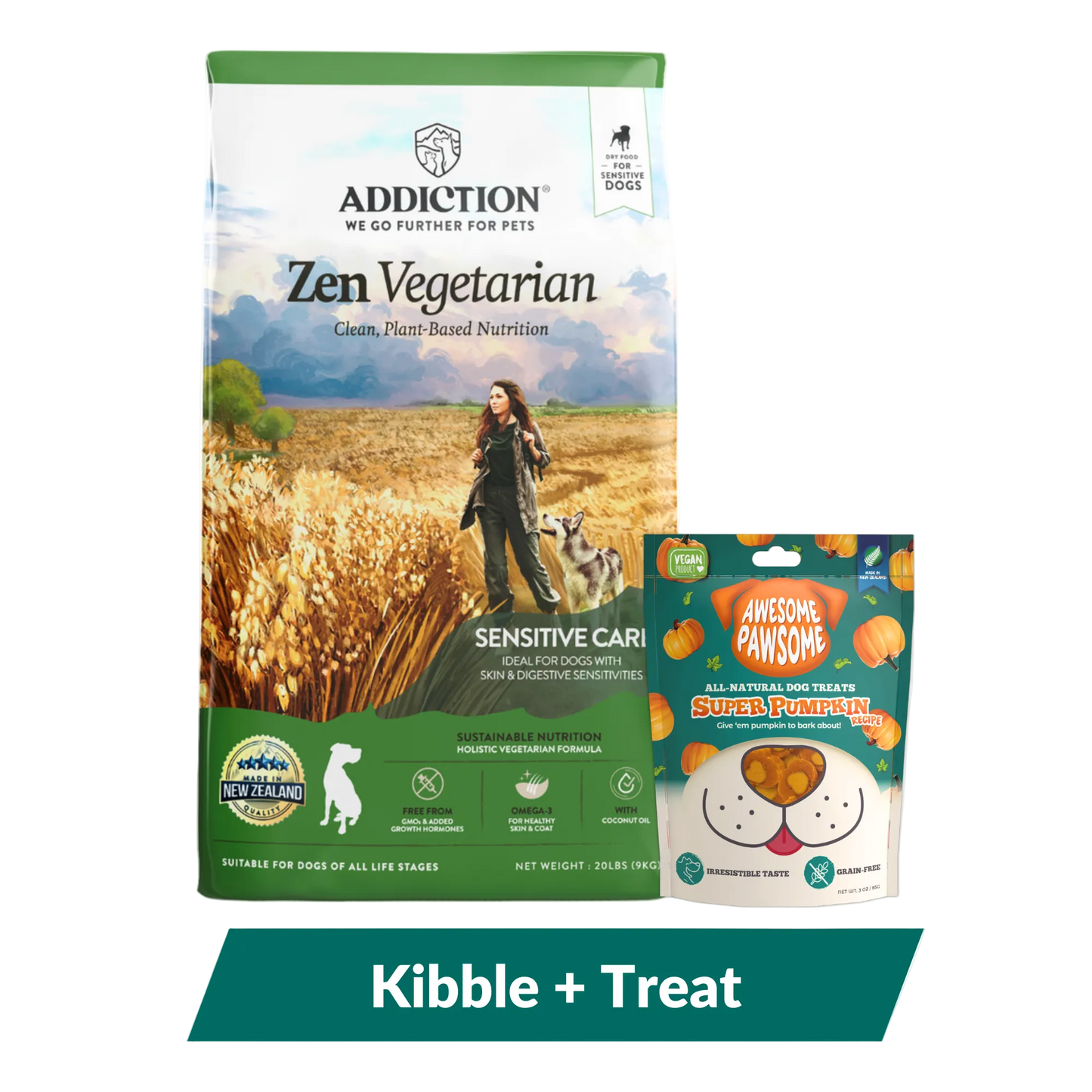 Zen Vegetarian Dog Food & Vegan Treats Bundle package, product photo 8 of 13