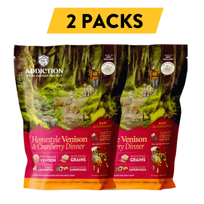 Homestyle Venison & Cranberry Dinner Air-Dried Dog Food package, product photo 12 of 13