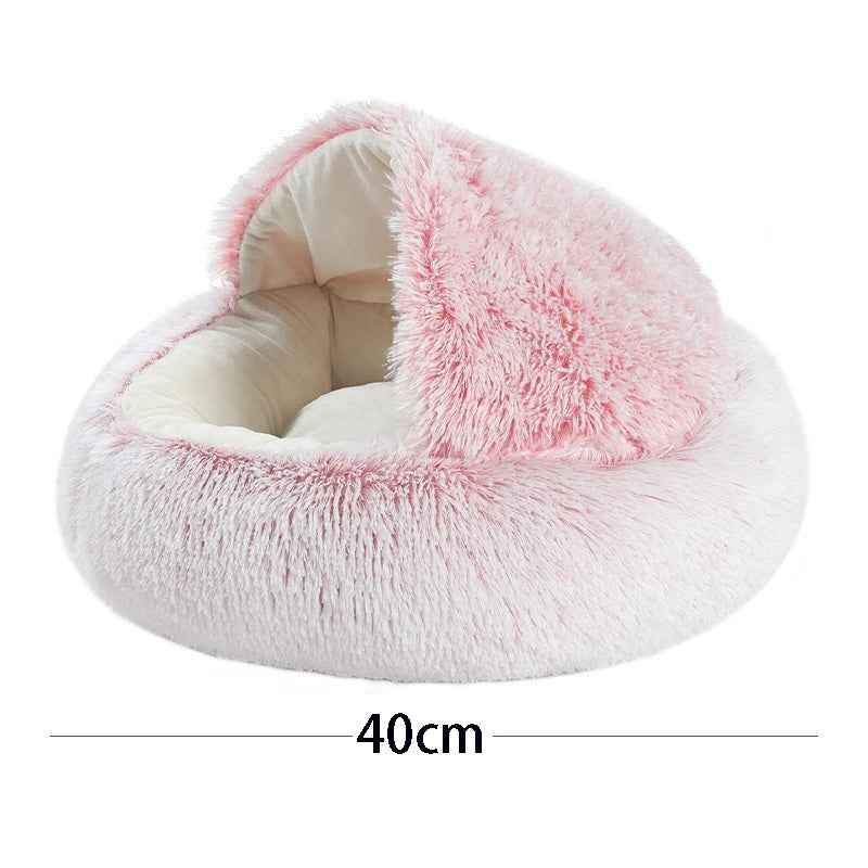 Soft Plush Cat & Dog Bed with Cover – Cozy Pet Nest