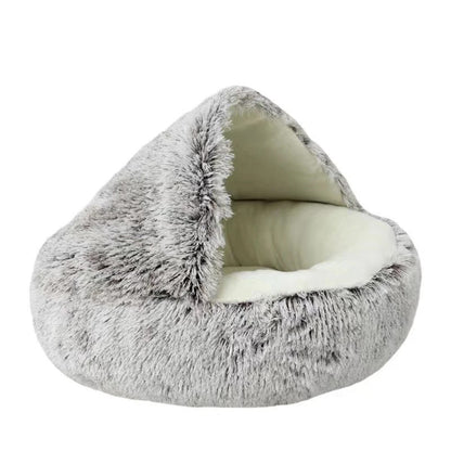 Soft Plush Cat & Dog Bed with Cover – Cozy Pet Nest