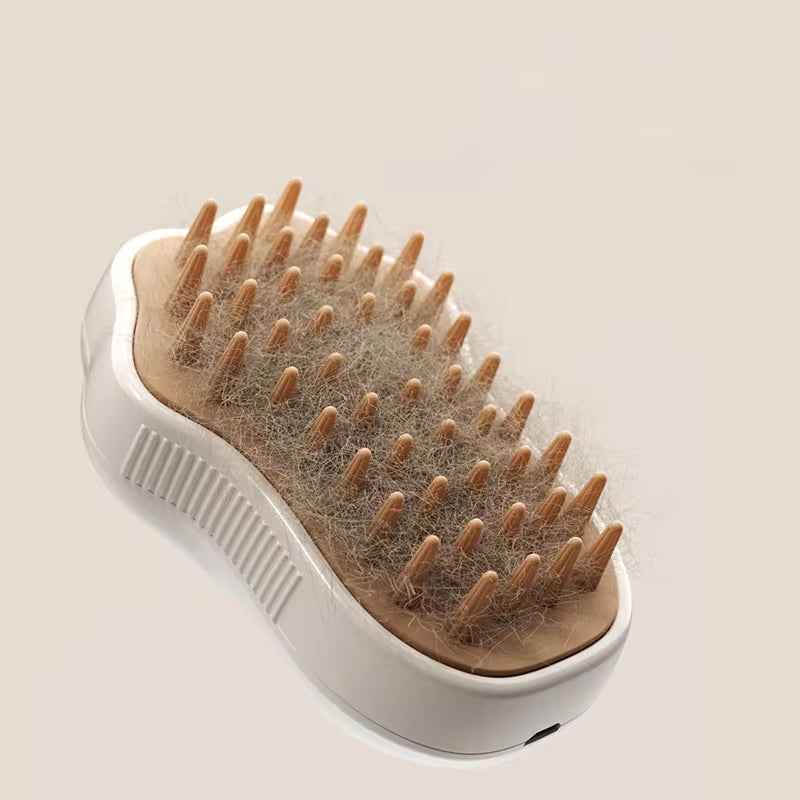 Electric Cat Grooming Brush with Spray – 3-in-1 Pet Hair Removal Comb