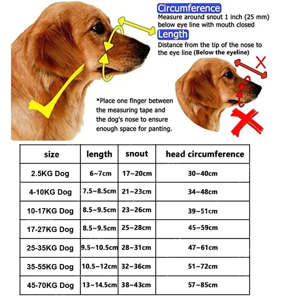 Adjustable Dog Muzzle – Anti-Biting Breathable Dog Mouth Cover