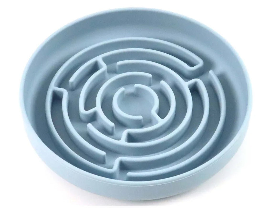 Blue maze-like object on a white background