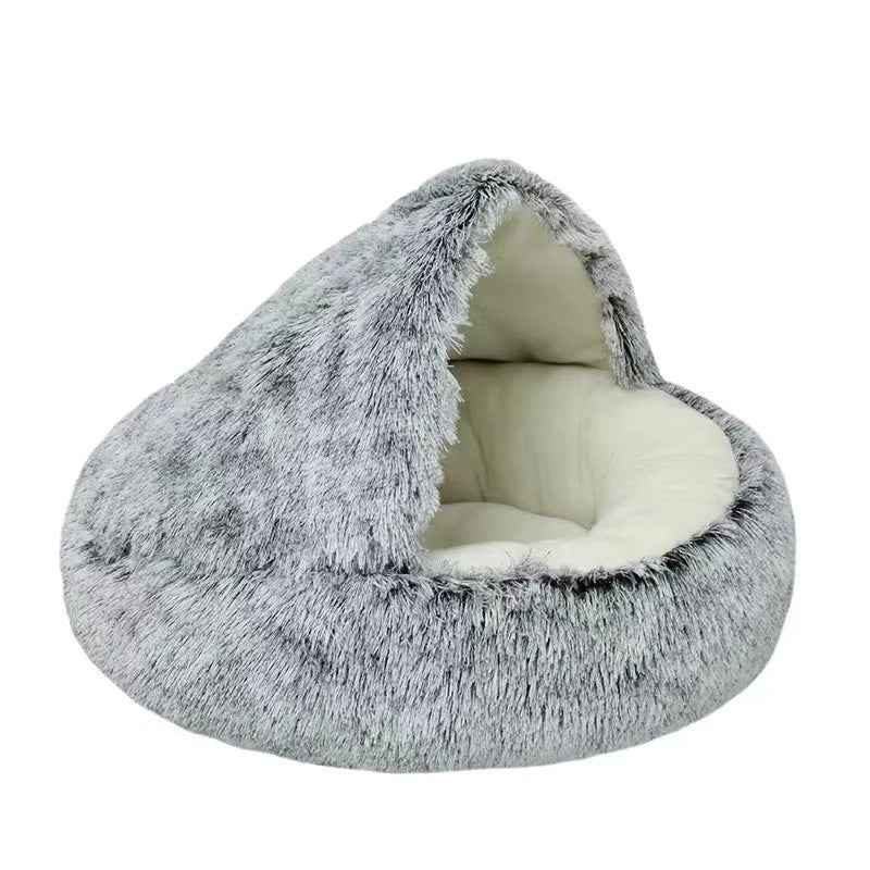 Soft Plush Cat & Dog Bed with Cover – Cozy Pet Nest