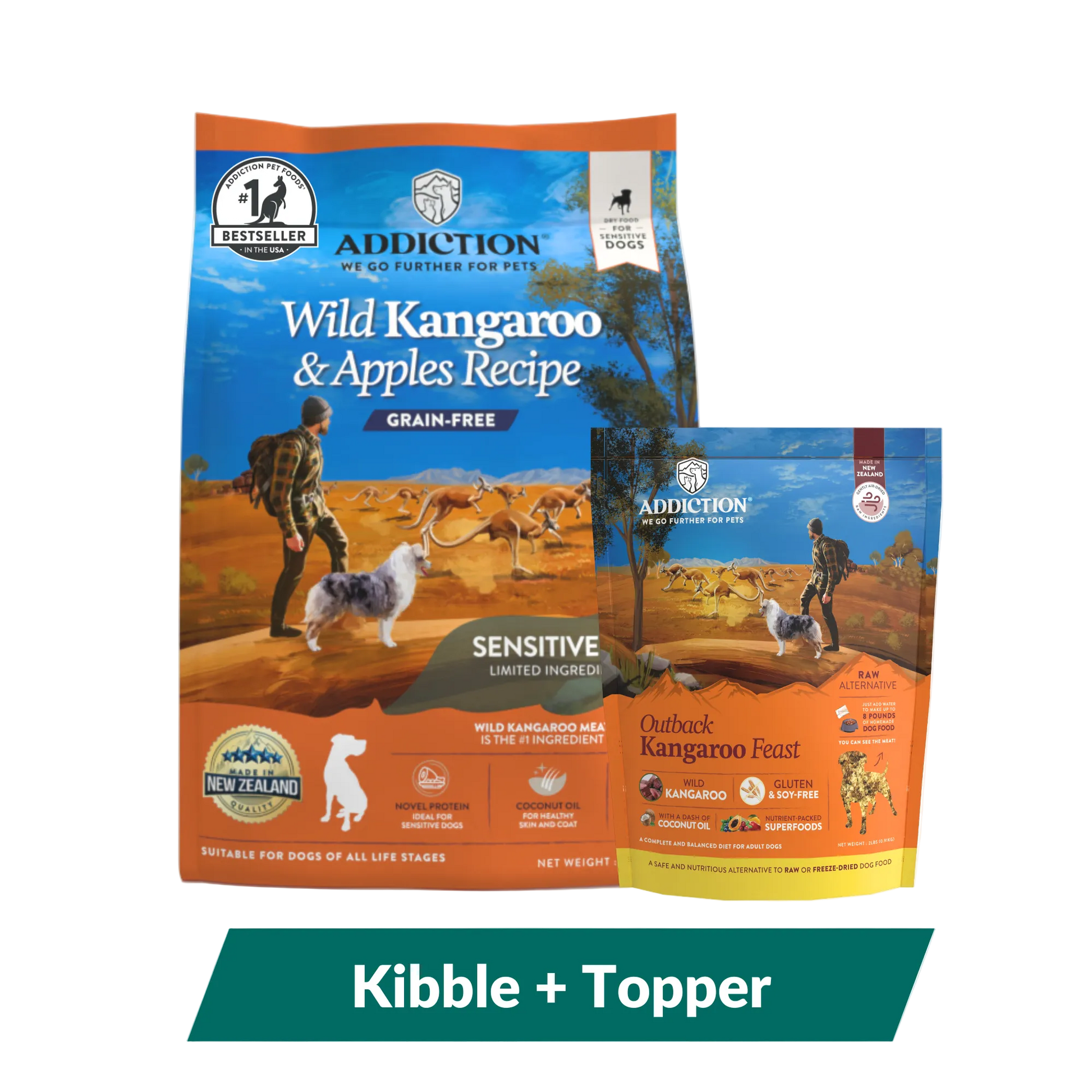 Outback Kangaroo Feast & Wild Kangaroo & Apples Dry Dog Food Bundle package