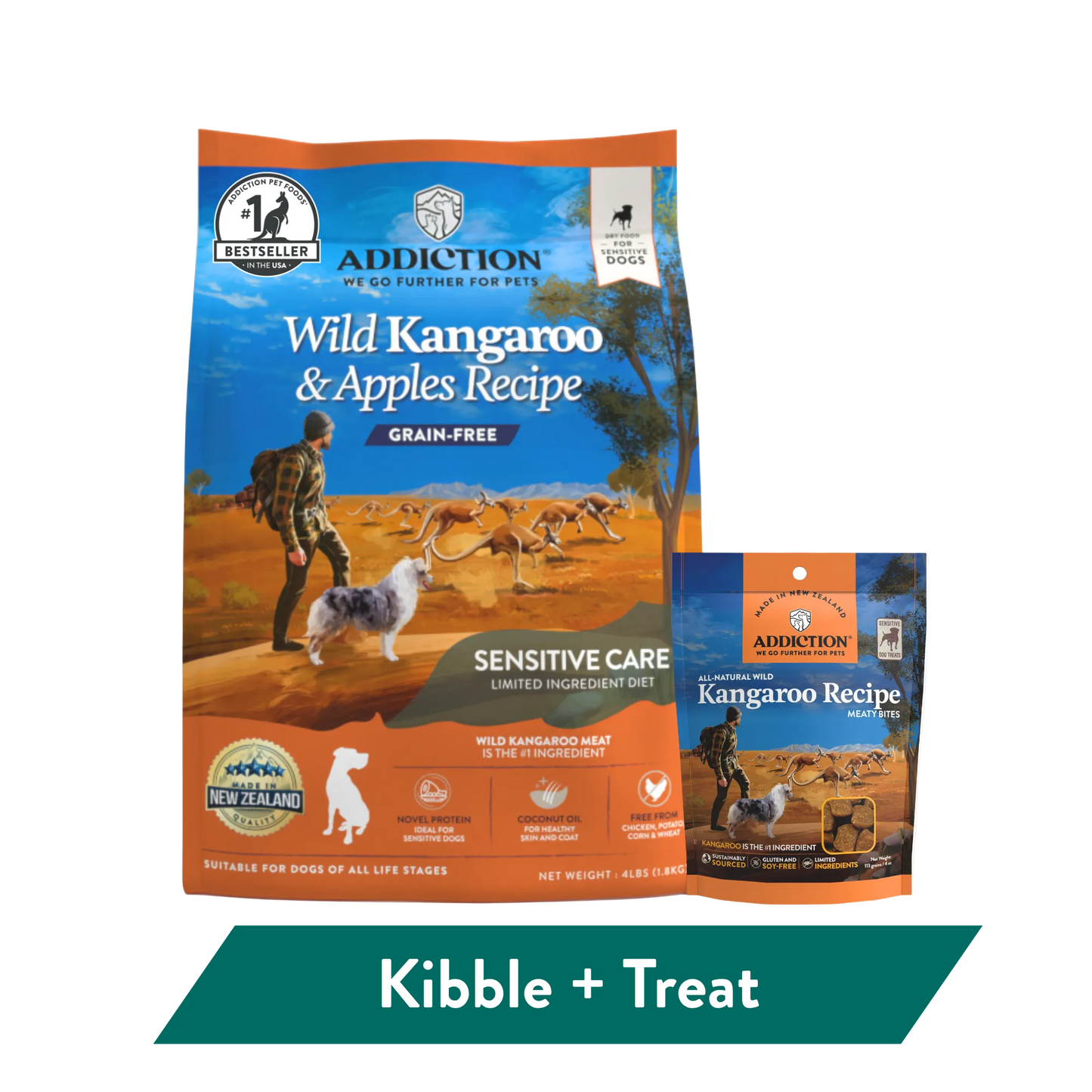 Wild Kangaroo Dry Dog Food & Meaty Bites Treats Bundle package