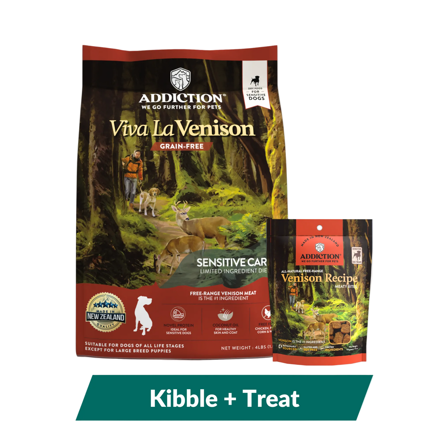 Viva La Venison Dog Food & Treats Bundle package