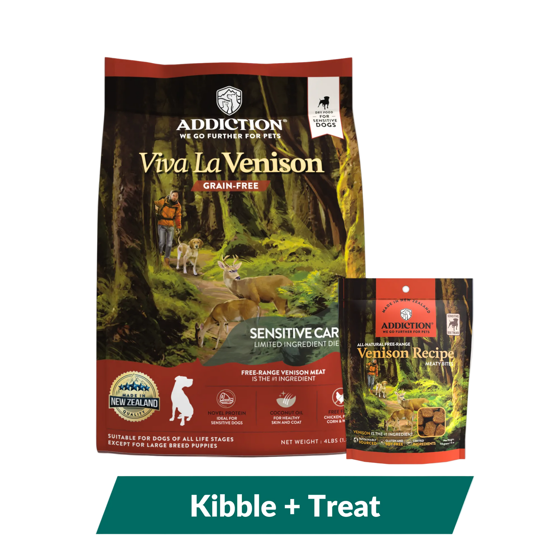 Viva La Venison Dog Food & Treats Bundle package