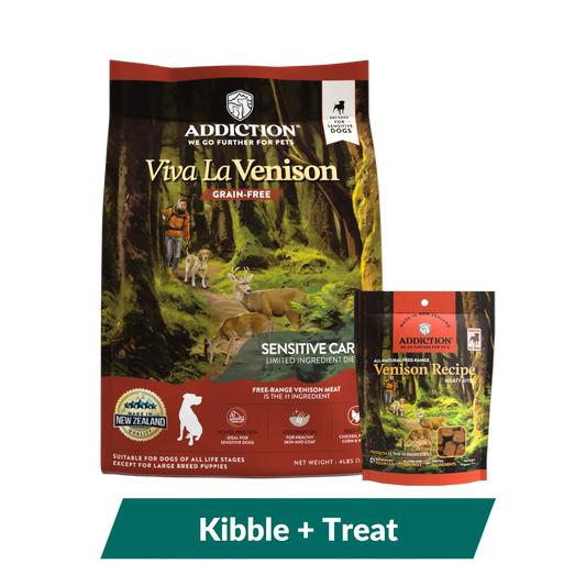 Viva La Venison Dog Food & Treats Bundle package