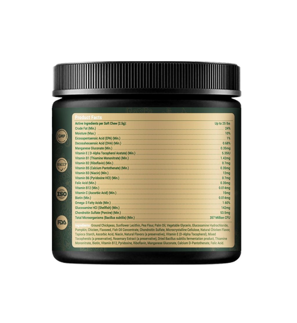 Nutritional supplement container with label on a white background